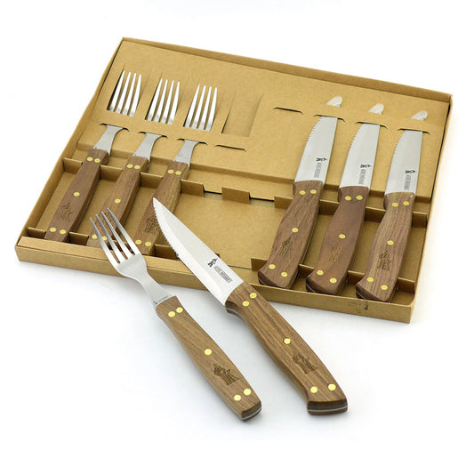 Set 4 Cuchillo 5" + 4 Tenedores Asado