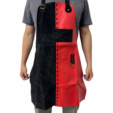 Pechera Artesanal Cuero (Negro/Rojo)
