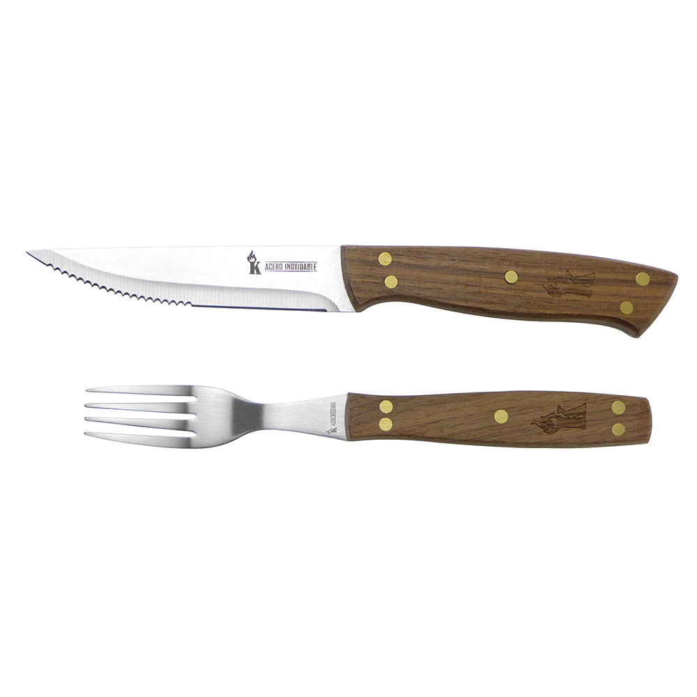 Set 4 Cuchillo 5" + 4 Tenedores Asado
