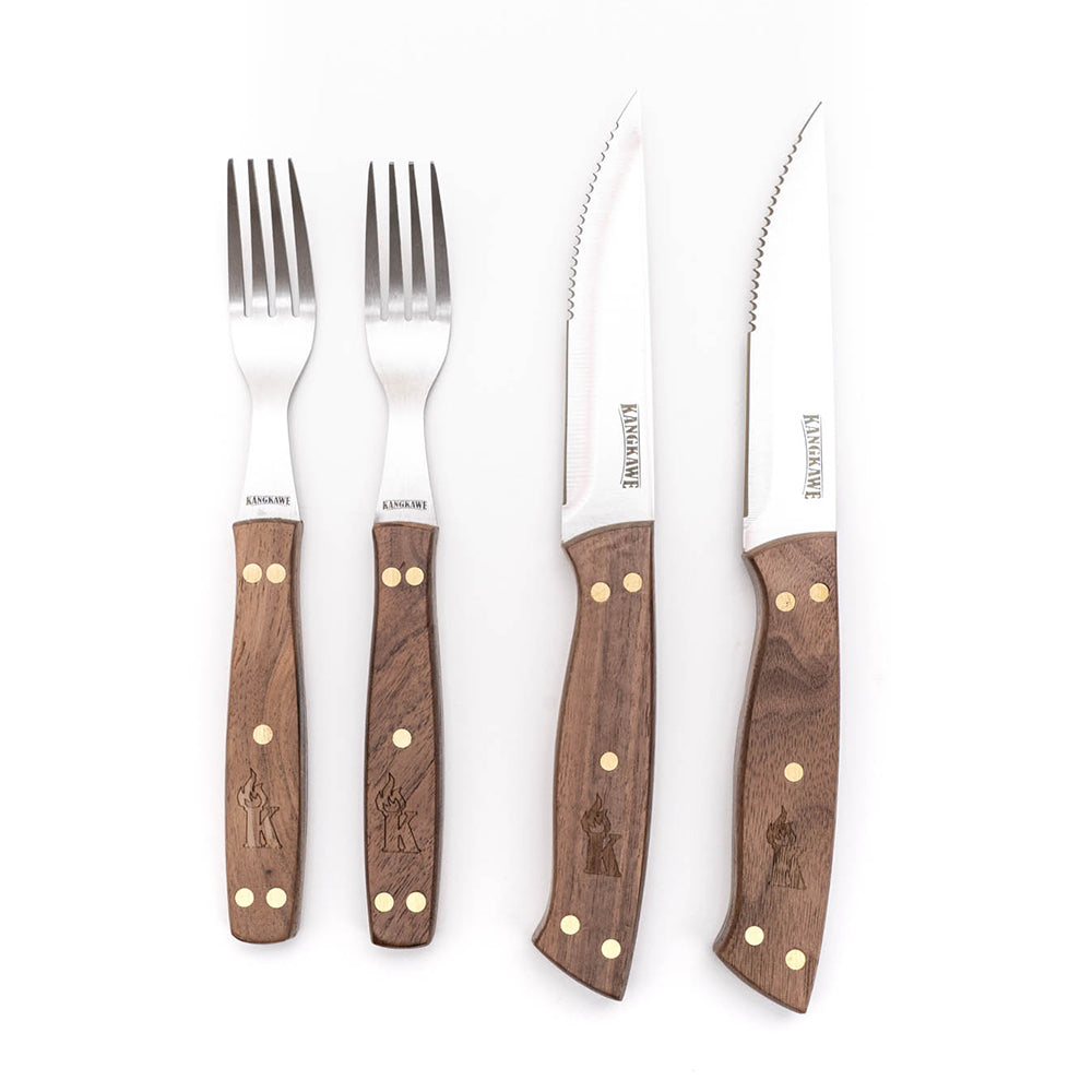 Set 2 Cuchillo 5" + 2 Tenedores Asado