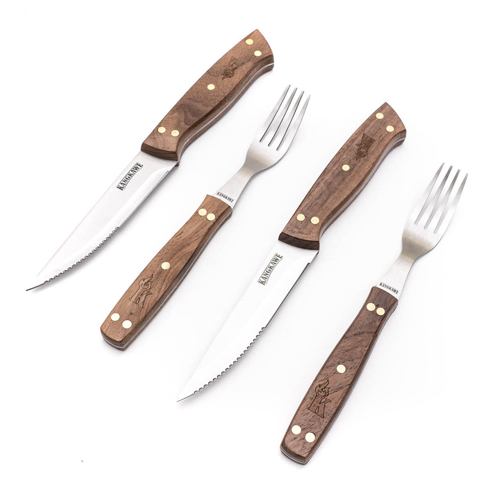 Set 2 Cuchillo 5" + 2 Tenedores Asado